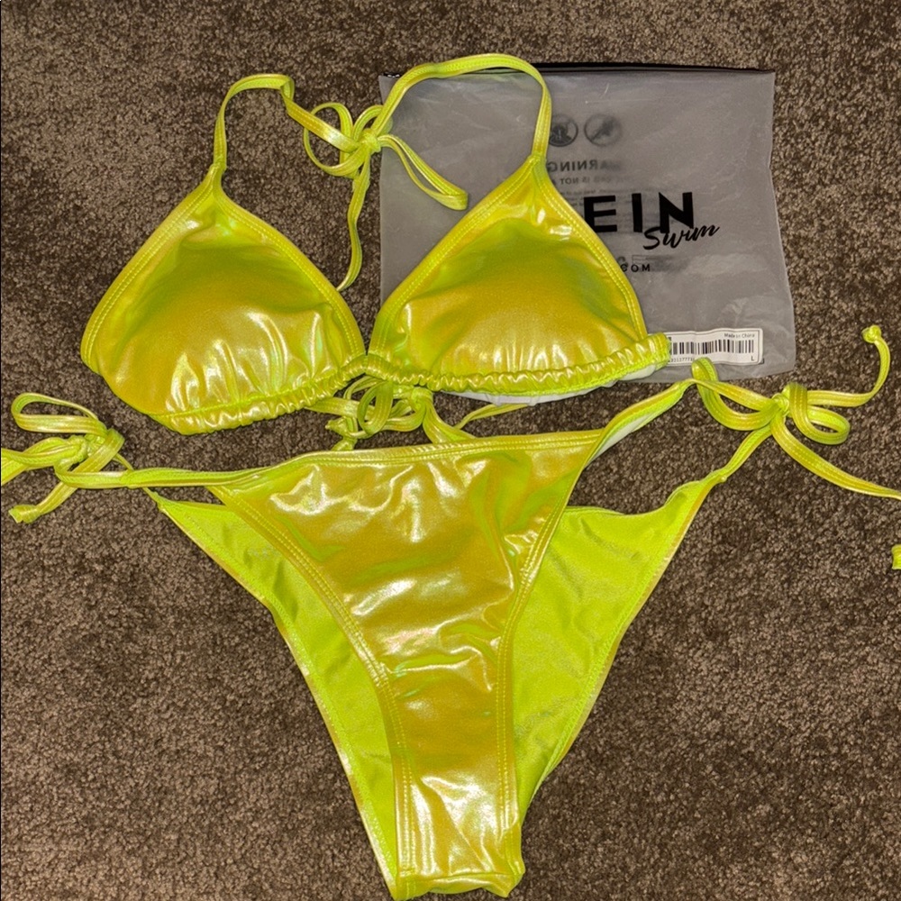 Shein metallic bikin set